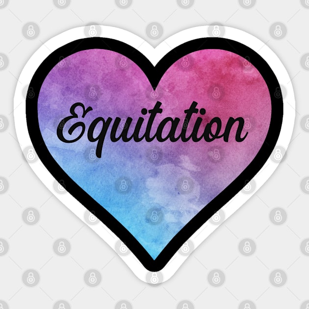 Equitation girl watercolor heart . Perfect present for mother dad friend him or her Sticker by SerenityByAlex